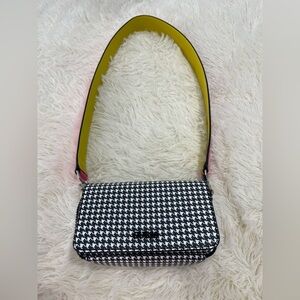 Guess Black and White Houndstooth Crossbody Bag